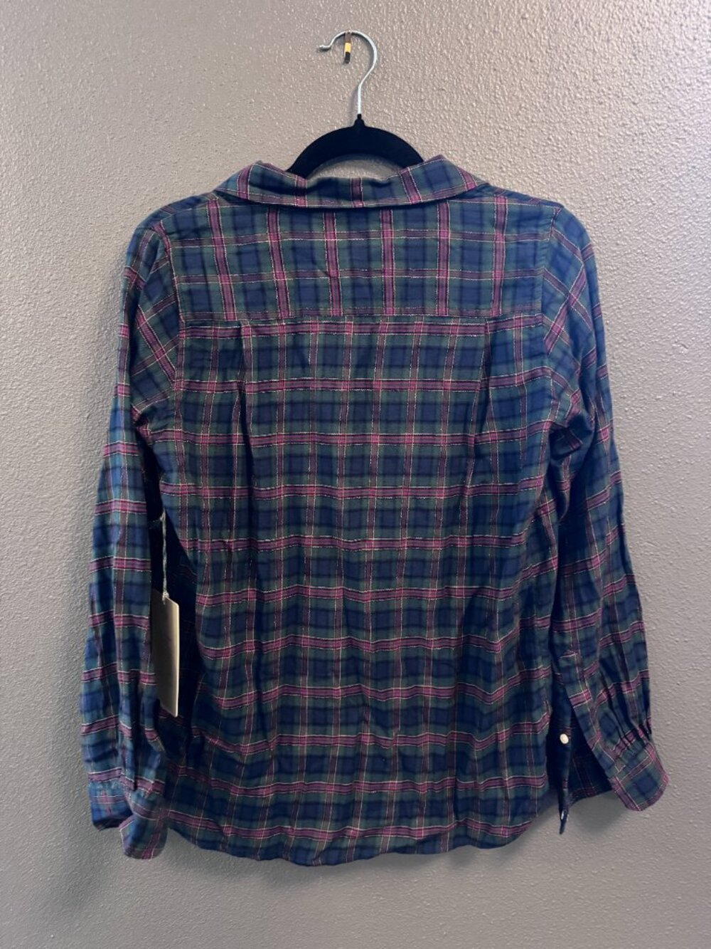 Birds of Paradis by Trovata Plaid Long Sleeve Button Up Top - Picture 2 of 2